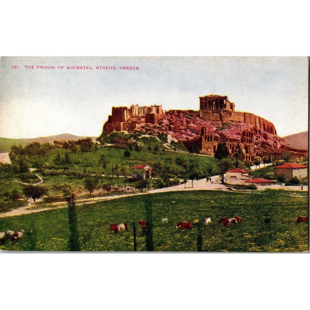 Vintage Postcard The Prison of Socrates Athens Greece Scenic‎ View